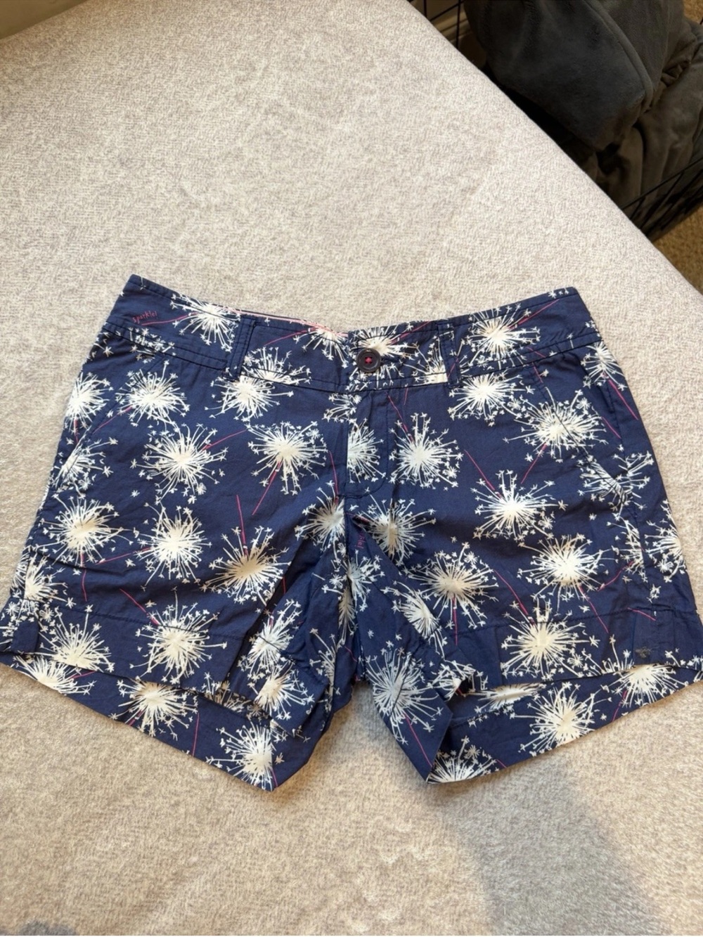 Lilly Pulitzer Sparkle Glow Callahan Shorts 0 Sparklers Fireworks Navy